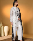 Ivory Pine-Code Kurta Set