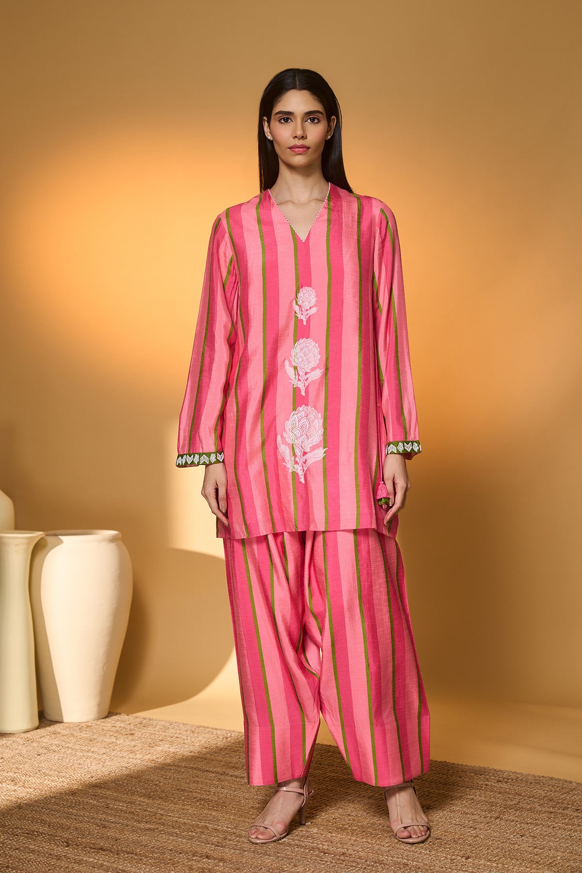 Sunset Sorbet Striped Kurta Set