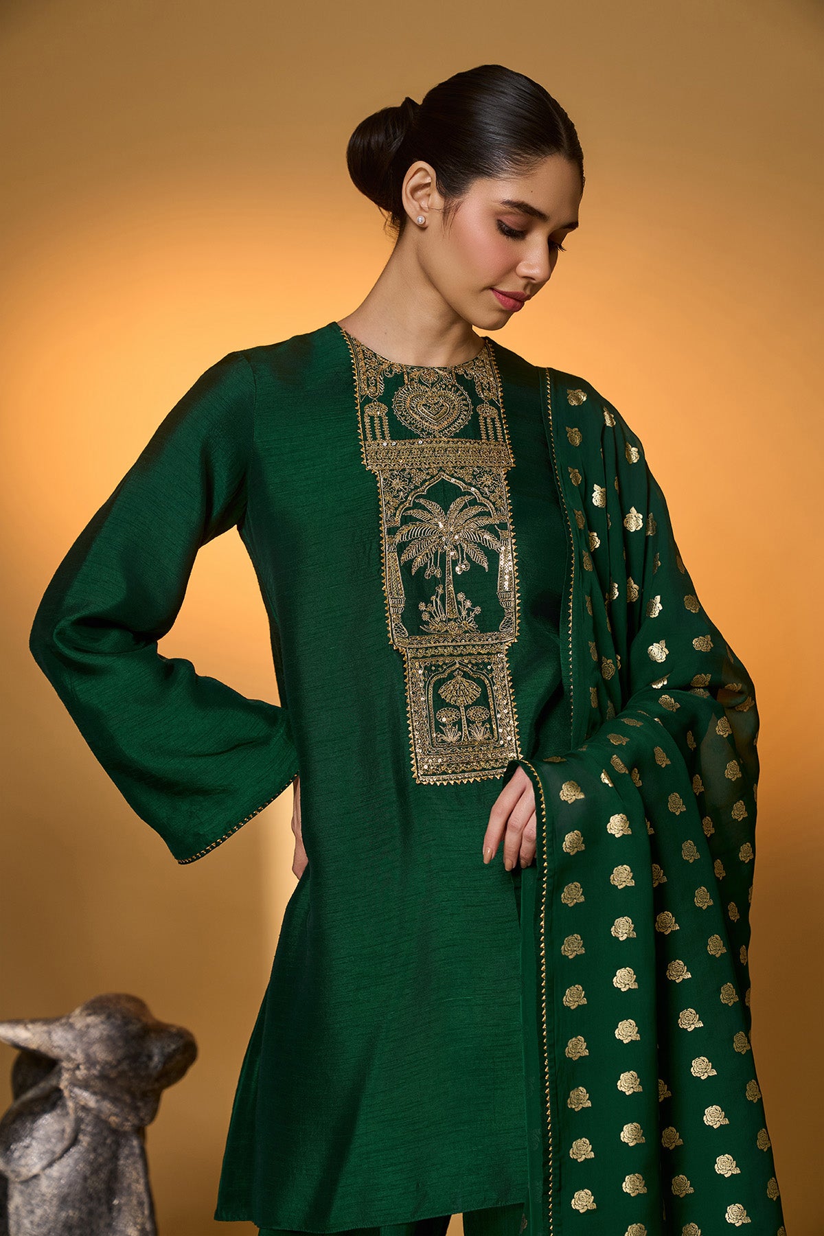 Bottle Green Kurta Set