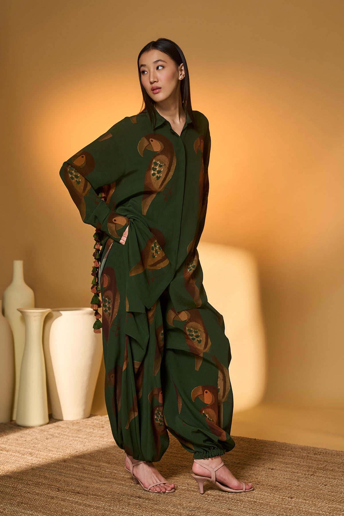 Olive Chirpy Chase Co-Ord Set