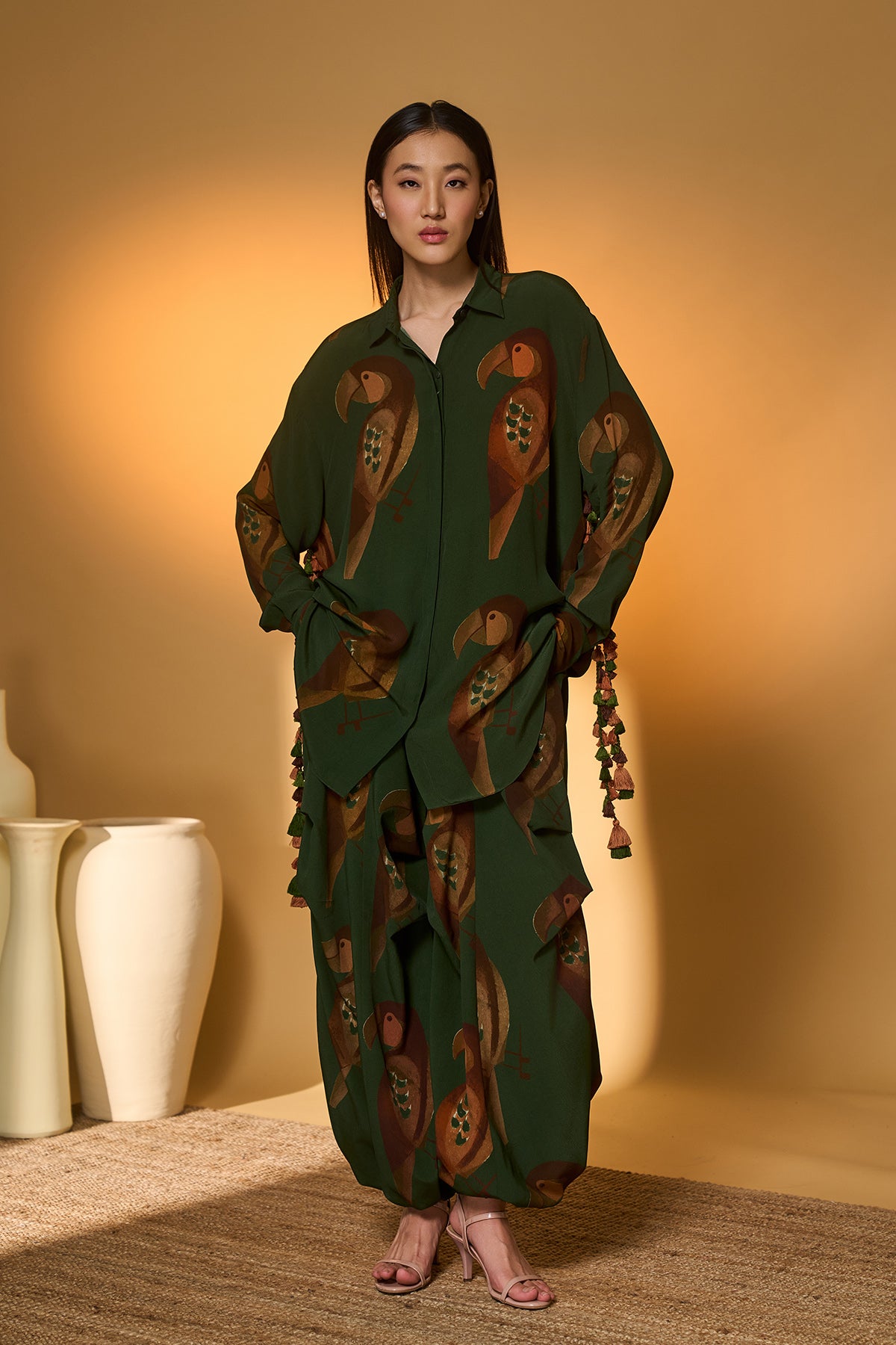 Olive Chirpy Chase Co-Ord Set