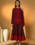 Maroon Lunar Lagoon Skirt Set