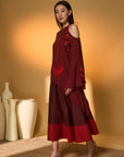 Maroon Lunar Lagoon Skirt Set