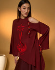 Maroon Lunar Lagoon Skirt Set