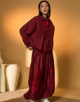 Maroon Pine-Code Co-Ord Set