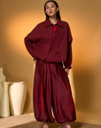Maroon Pine-Code Co-Ord Set