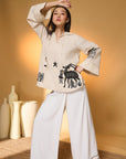 Ivory Noir Stag Co-Ord Set