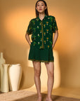 Green Tropical Shirt Set