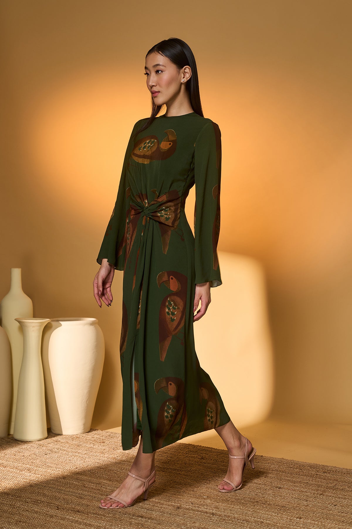 Olive Green Chirpy Dress