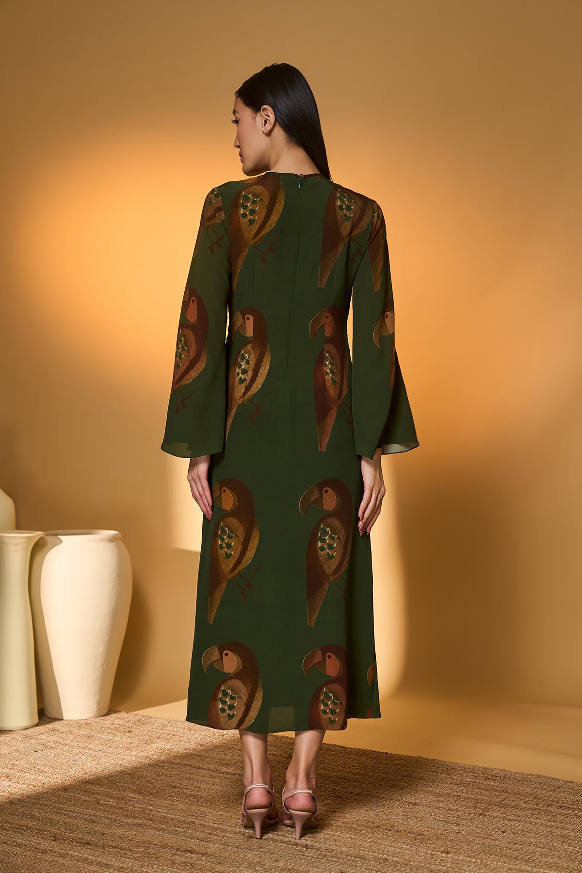 Olive Green Chirpy Dress