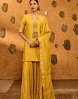 Spiced Ochre Gilded Kettle Kurta Set - Ready to Ship