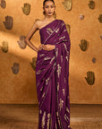 Berry Cherry Wine Saree