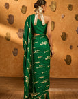 Green Cherry Wine Saree
