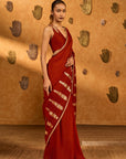 Red Fern Flame Saree