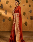 Rust Snow Light Saree