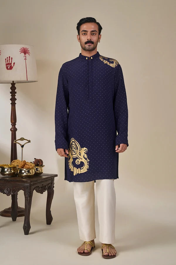 Midnight blue Astral Arch Kurta Set