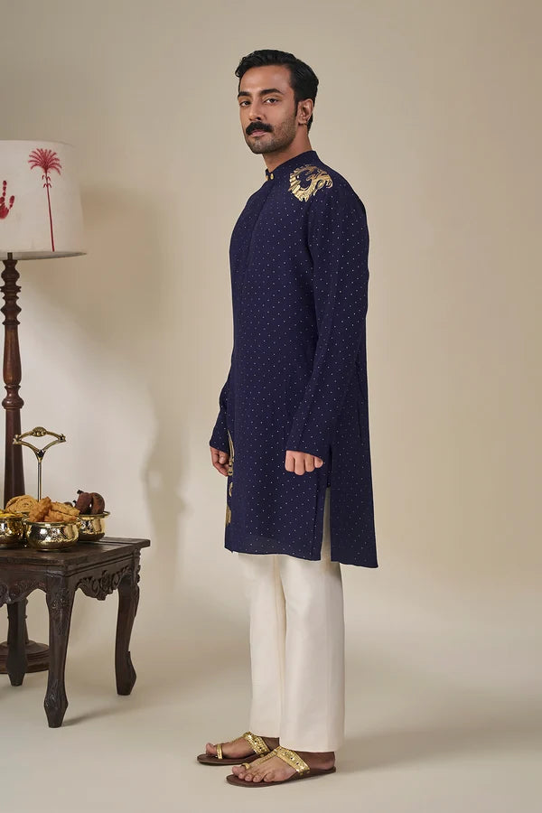 Midnight blue Astral Arch Kurta Set