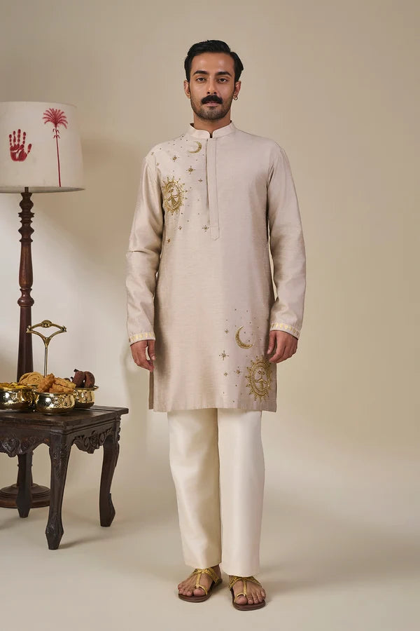 Grey Astral Bloom Kurta Set