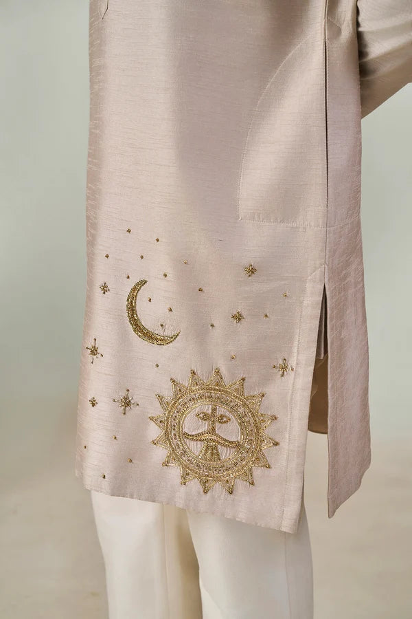 Grey Astral Bloom Kurta Set