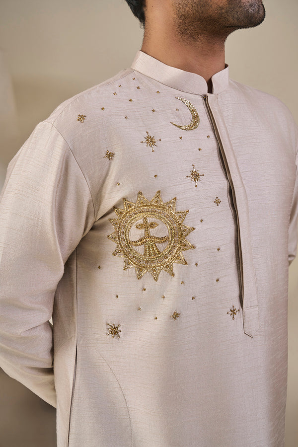 Grey Astral Bloom Kurta Set