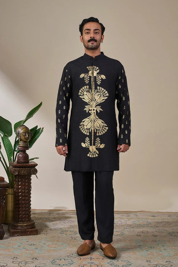 Black Anaar Arcade Kurta Set
