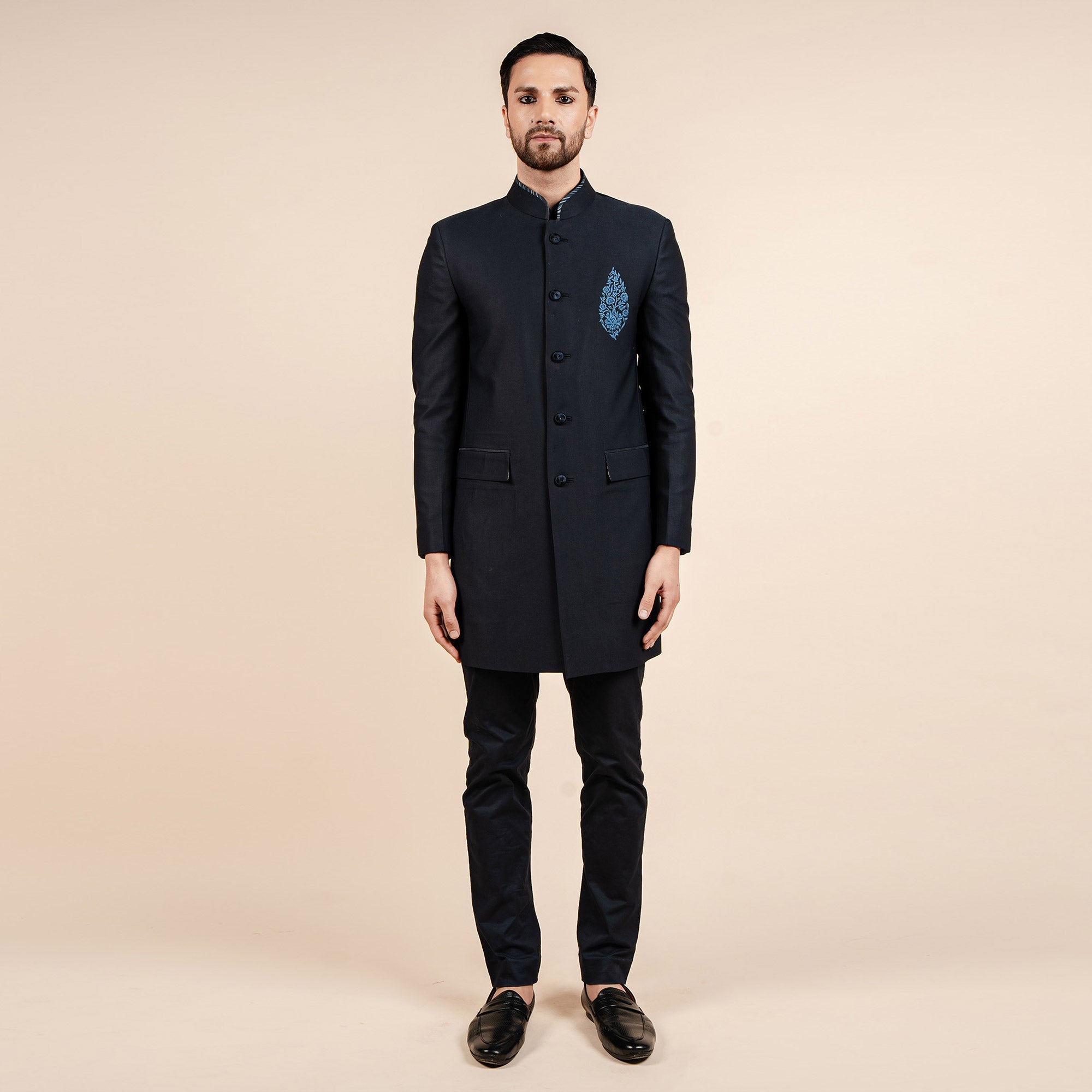 Midnight Blue Bandhgala