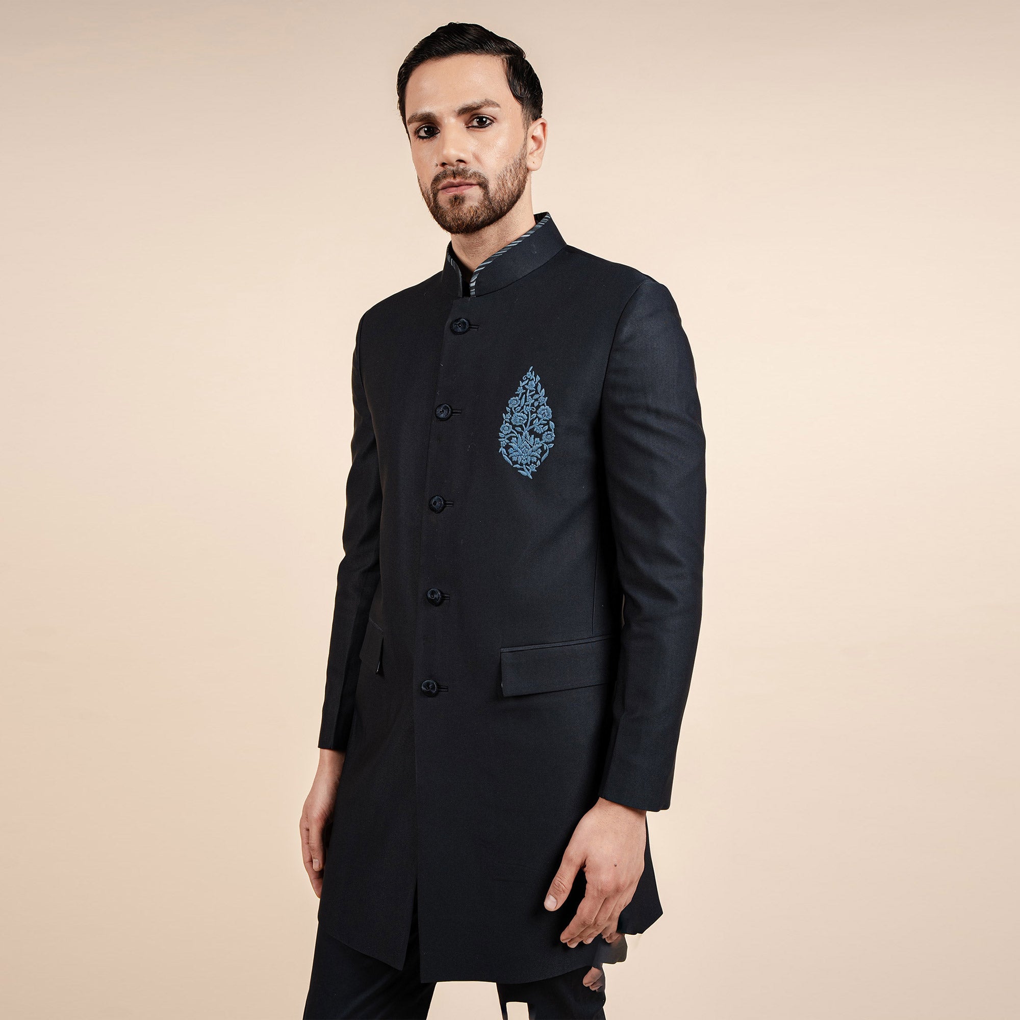 Midnight Blue Bandhgala