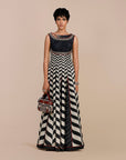 Midnight Blue Chevron Anarkali