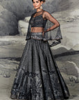 Midnight Blue Chevron Skirt Set | Baroda