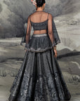 Midnight Blue Chevron Skirt Set | Baroda