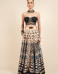 Midnight Blue Corset Skirt Set