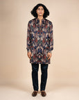 Midnight Blue Floral Print Kurta