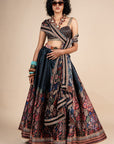 Midnight Blue Floral Print Skirt Set