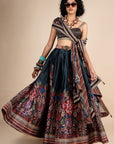 Midnight Blue Floral Print Skirt Set