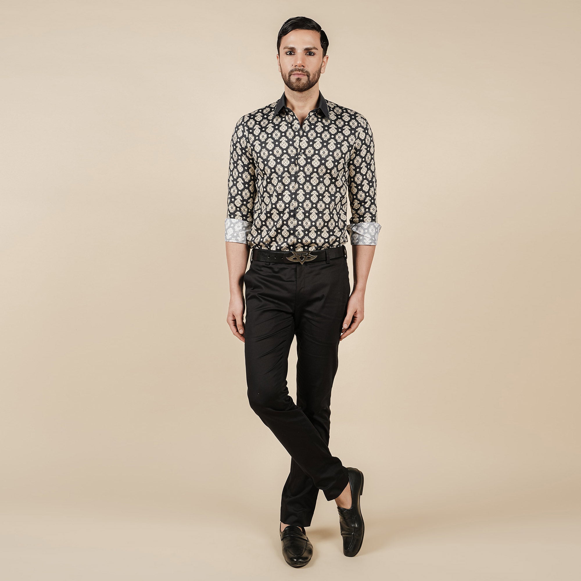 Midnight Blue - Ivory Shirt