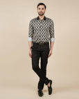 Midnight Blue - Ivory Shirt