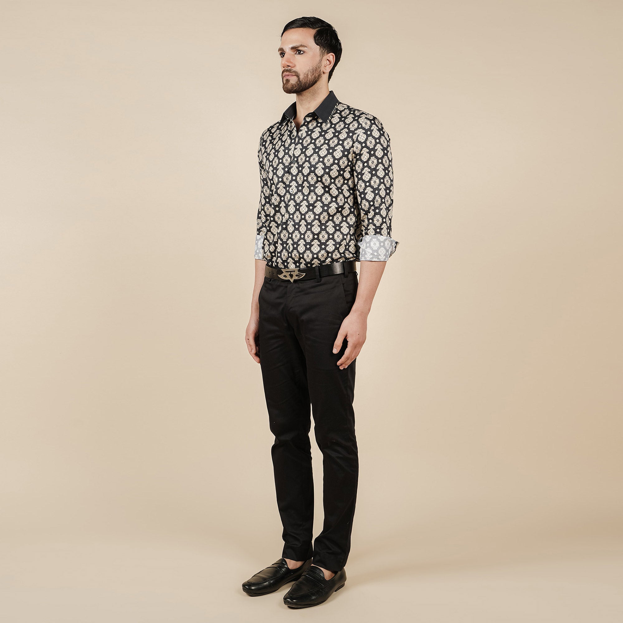Midnight Blue - Ivory Shirt