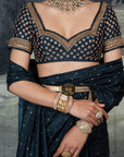 Midnight Blue Saree Set | Baroda