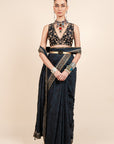 Midnight Blue Saree Set