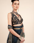 Midnight Blue Saree Set