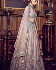 French Rose Aurum Tissue Lehenga