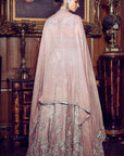 French Rose Aurum Tissue Lehenga