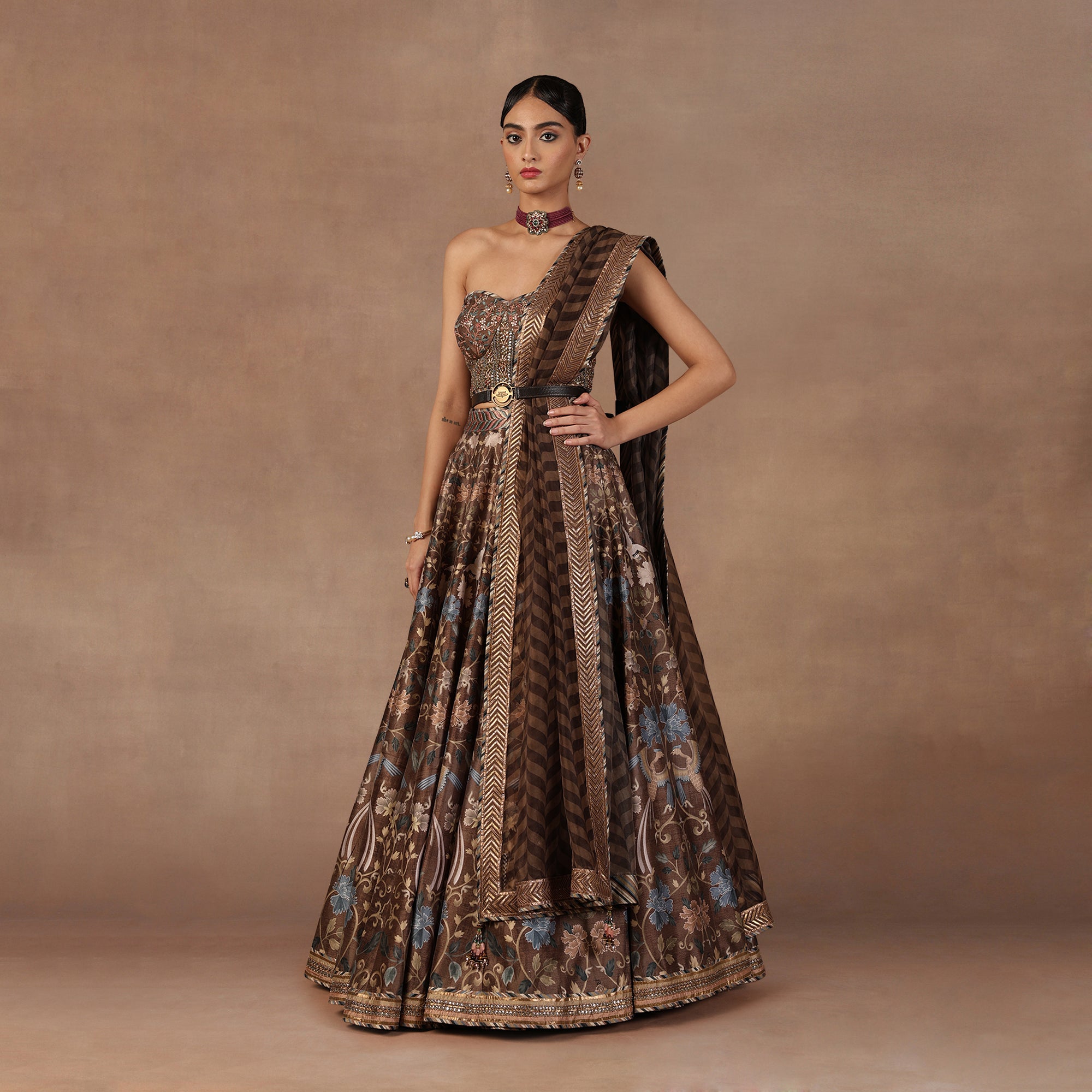 Mocha Brown Skirt Set