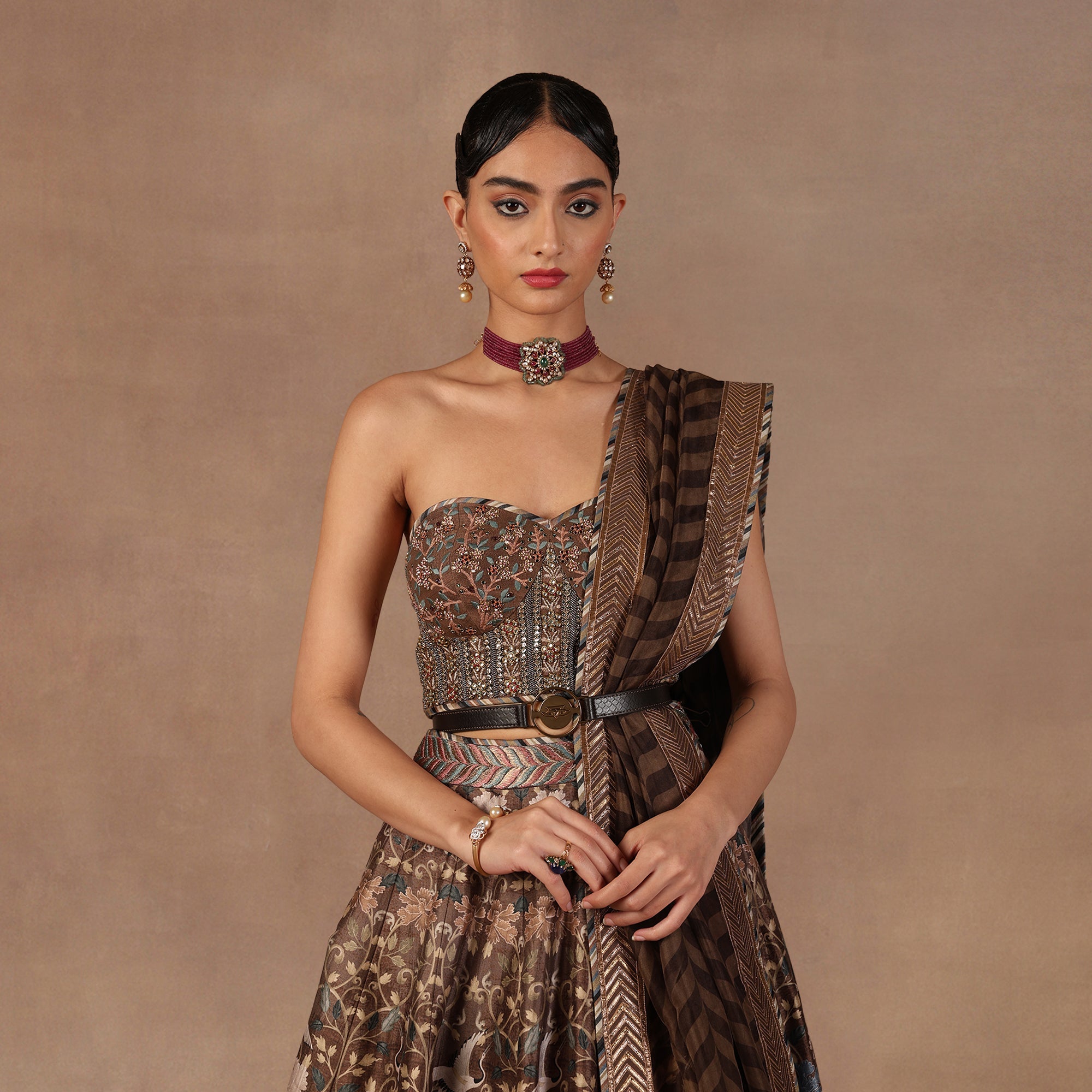 Mocha Brown Skirt Set