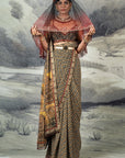 Multi-Hued Chevron Saree Set | Baroda