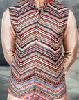 Multi-Hued Pink Nehru Jacket