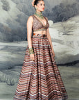 Multi-Hued Pink Skirt Set