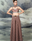 Multi-Hued Striped Sharara Set