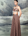 Multi-Hued Striped Sharara Set