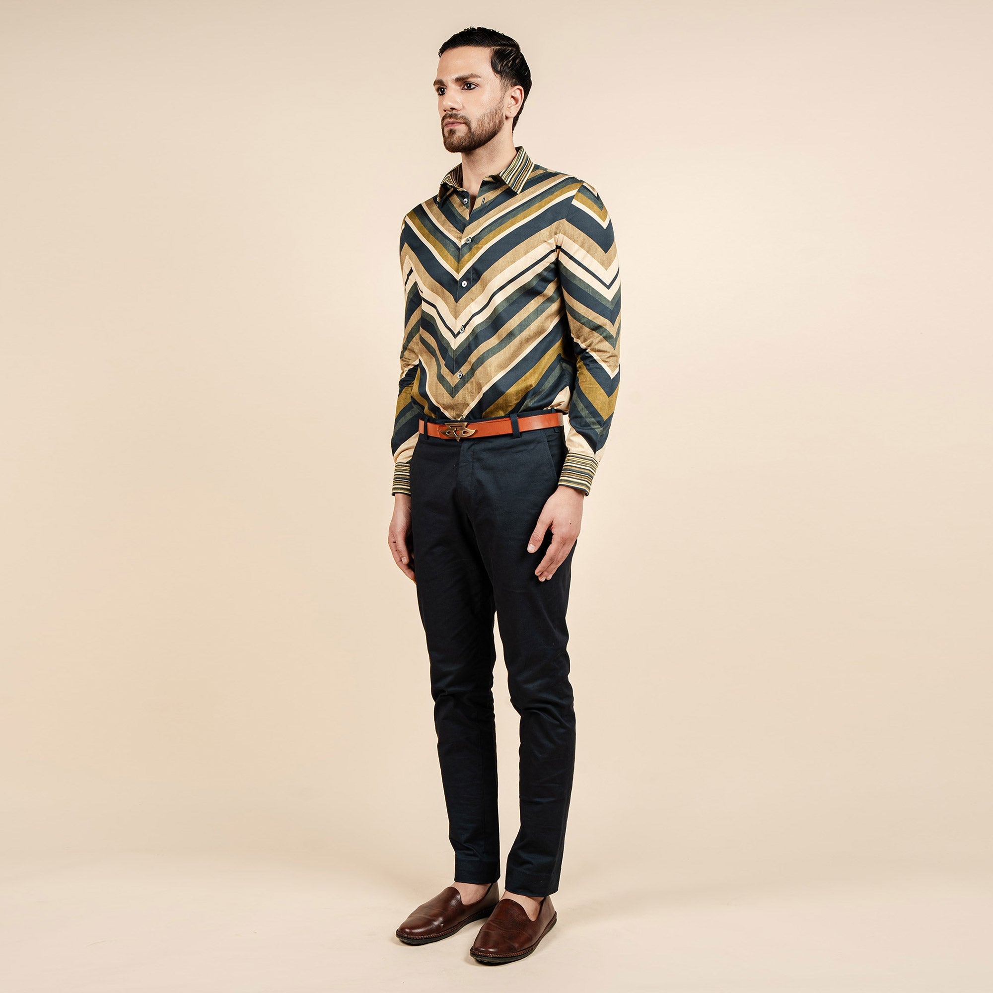 Multi-Hued Striped Shirt